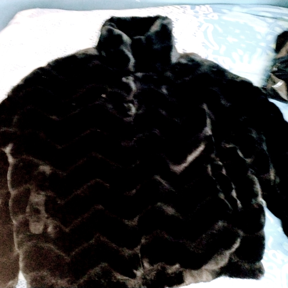 Faux fur black soft jacket